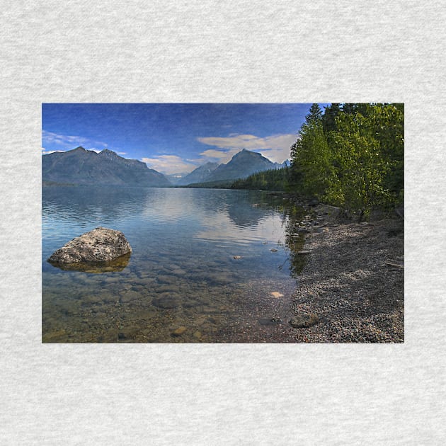 Glacier National Park Lake and Mountains by StonePics